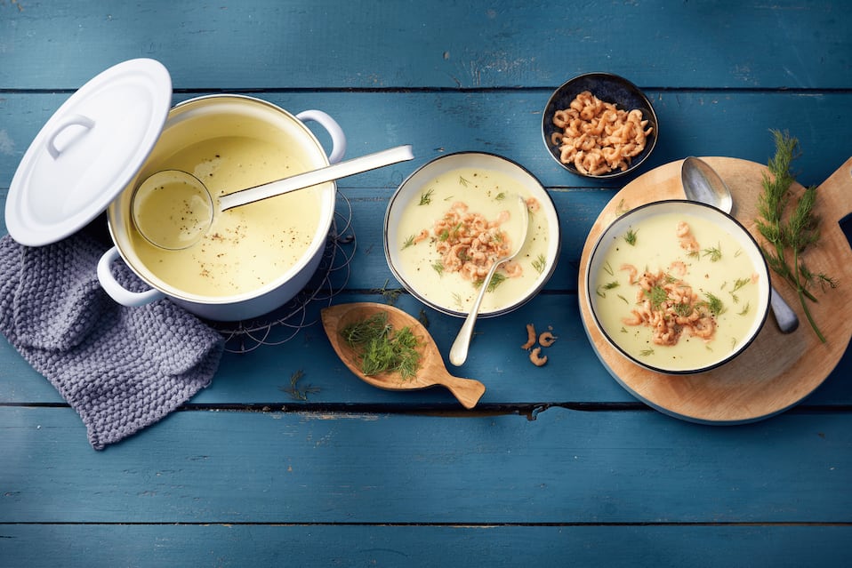 Kartoffelsuppe mit Krabben