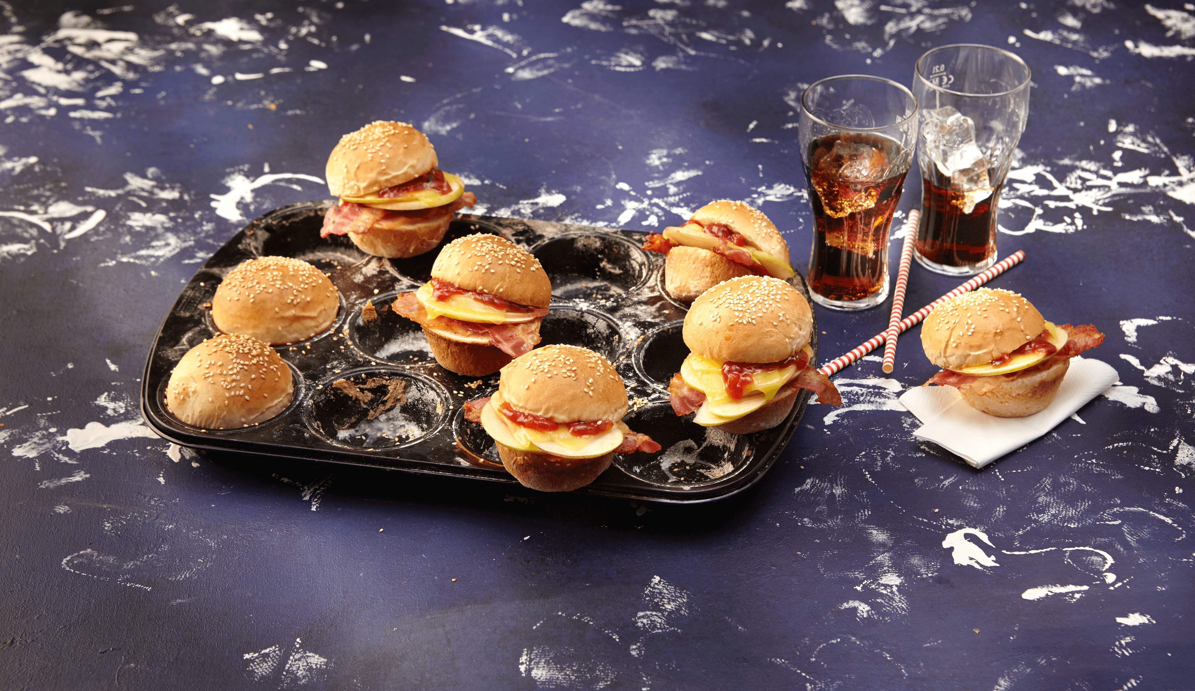 ABC Burger Sliders: Apfel-Bacon-Cheddar Mini-Burger