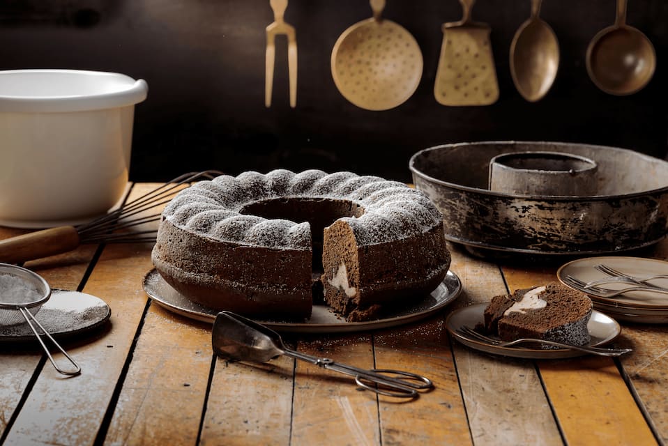 Schokokuchen mit Cheesecake-Füllung