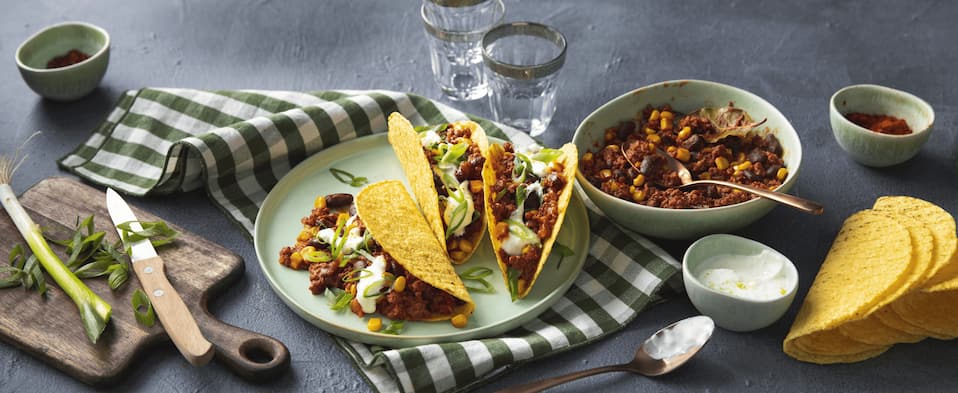 Tacos - Mexikanische Spezialität mit Hackfleisch