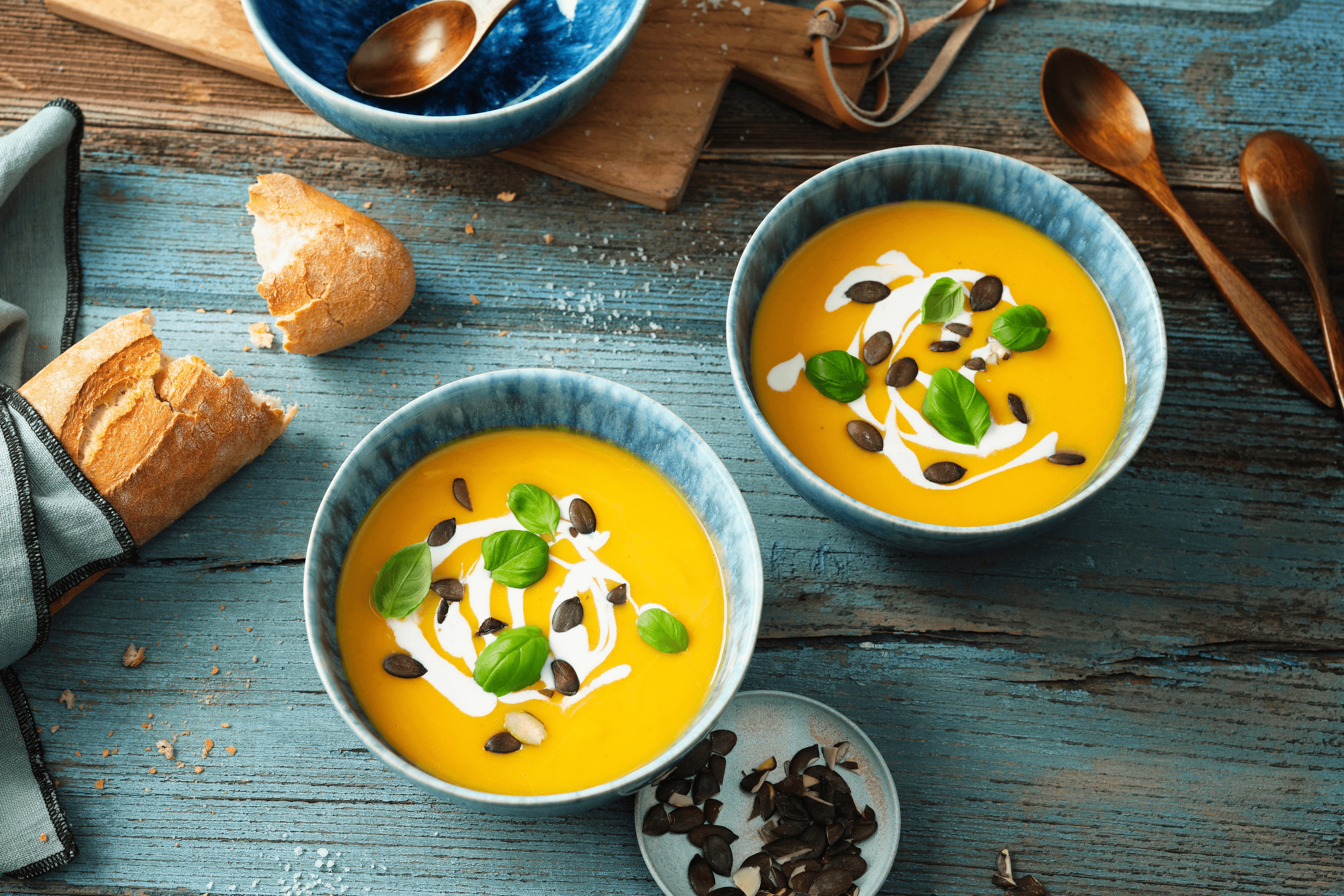 Butternut-Kürbis-Suppe mit Kokosmilch