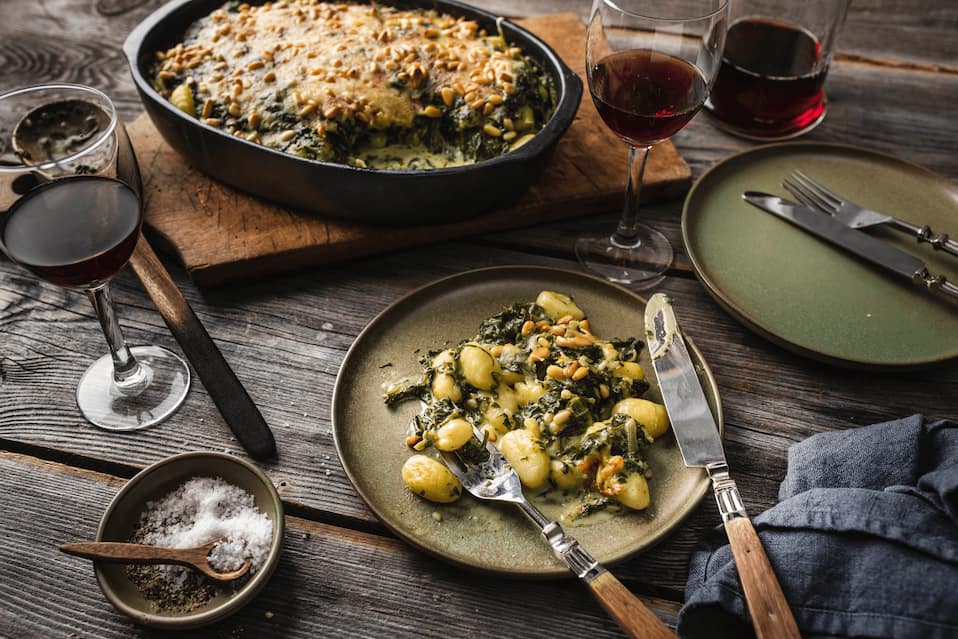 Gnocchi-Auflauf mit Spinat & Gorgonzola