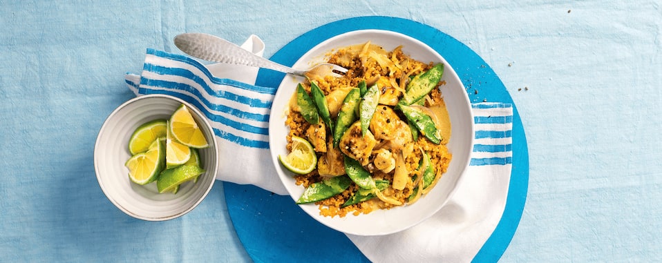 Couscous-Pfanne mit Curry-Kokos-Hähnchen