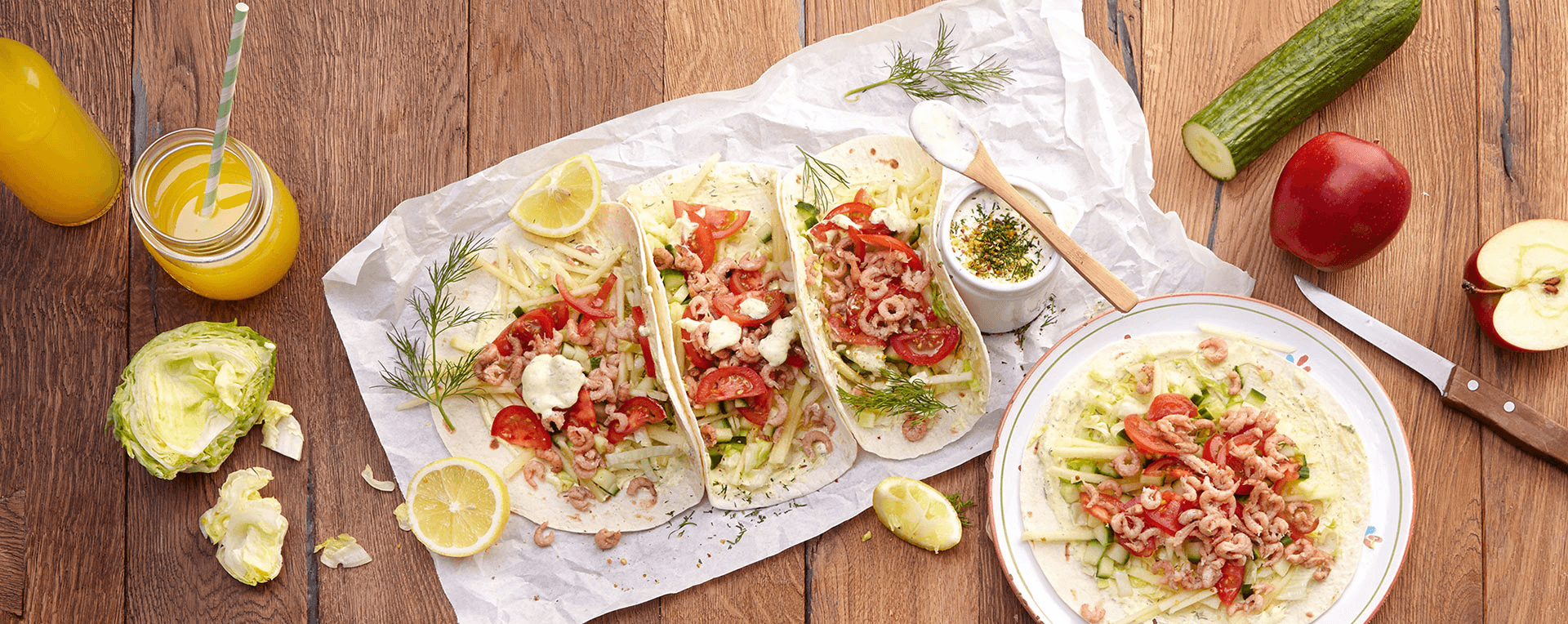 Frische Krabben-Gurken-Wraps Rezept - REWE.de