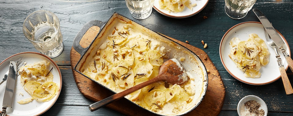 Kartoffelgratin mit Ziegenkäse und Rosmarin