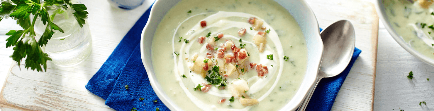 Cremige Kohlrabi-Petersilien-Suppe mit Schinkenwürfeln Rezept - REWE.de