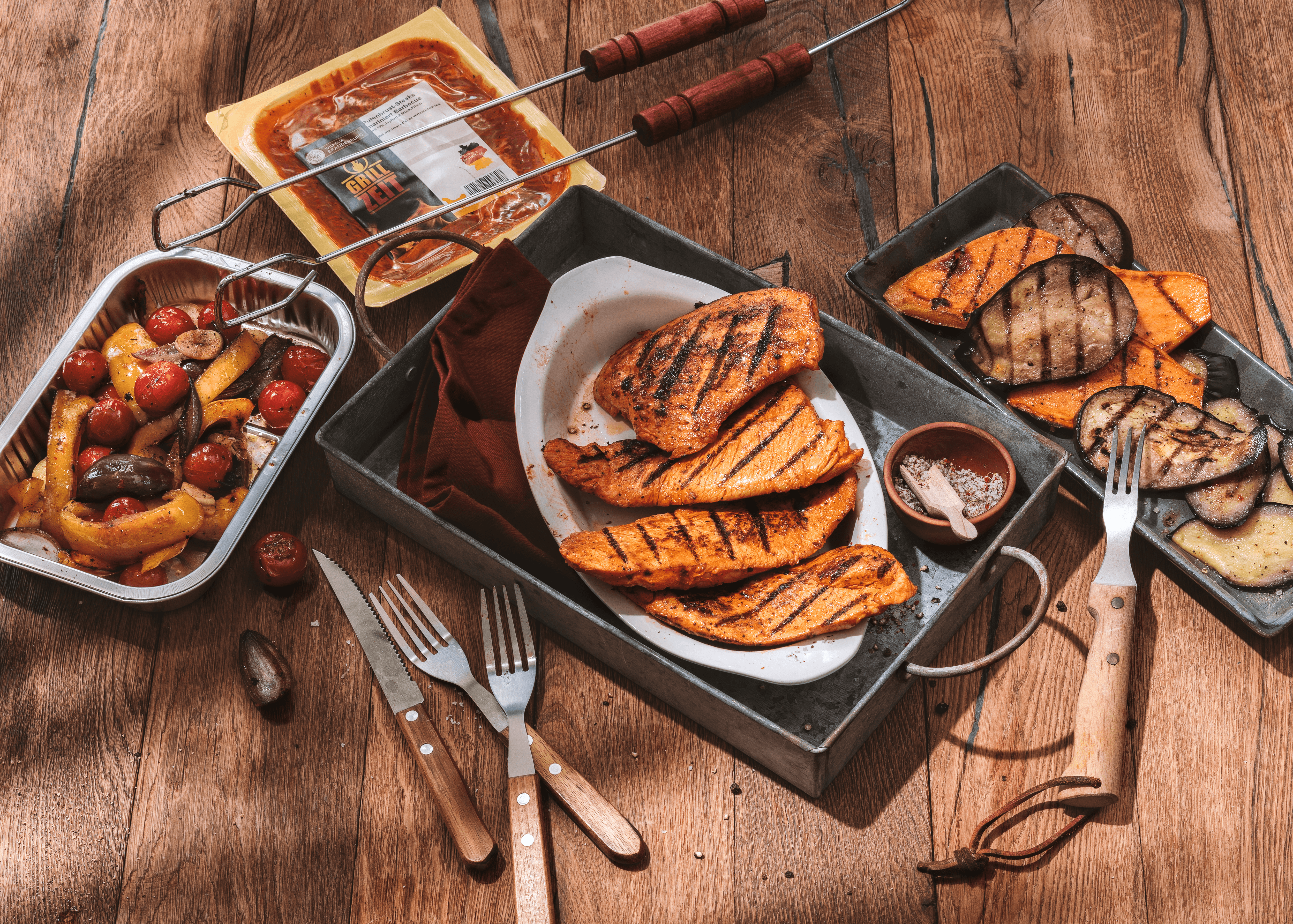 Marinierte Putenbrust mit gegrilltem Gemüse Rezept - REWE.de