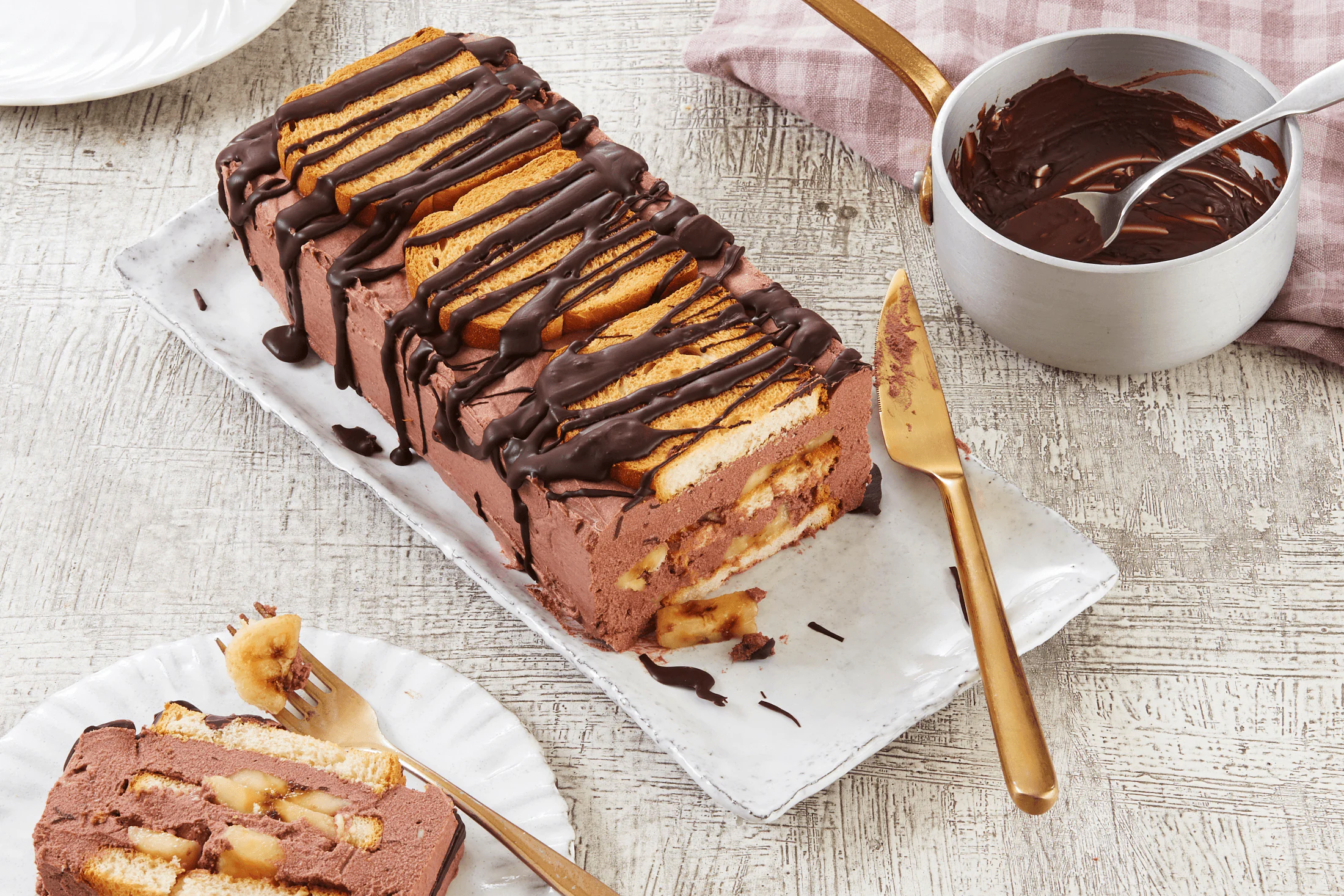Zwieback-Kuchen mit Pudding