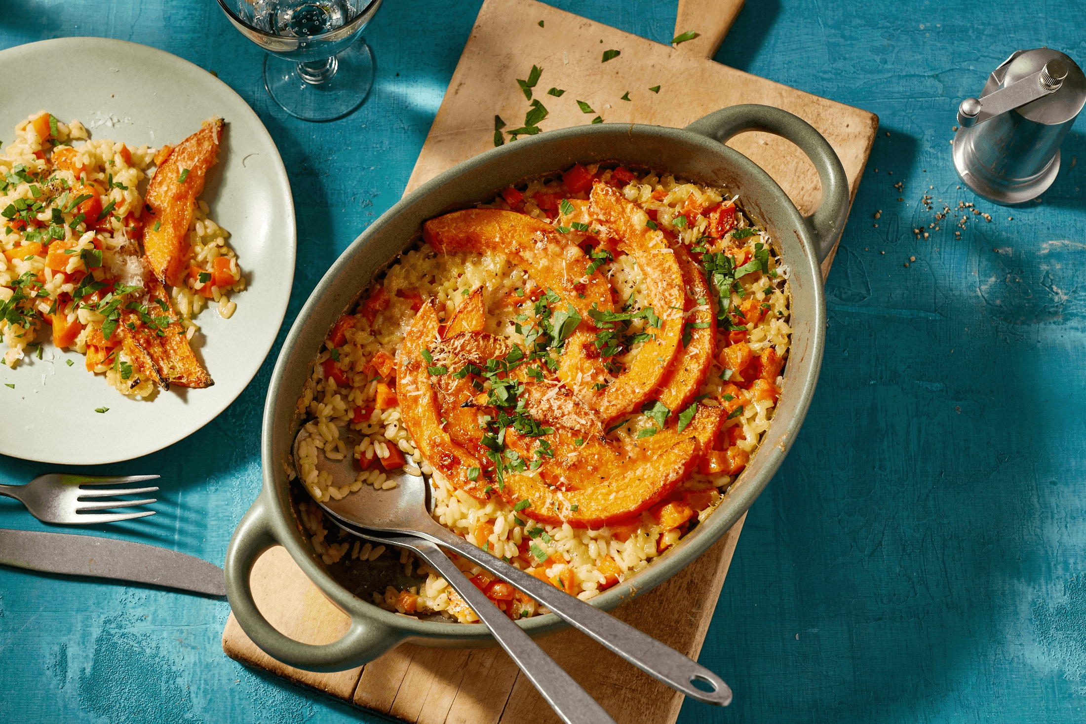 Kürbis-Möhren-Risotto aus dem Ofen Rezept - REWE.de