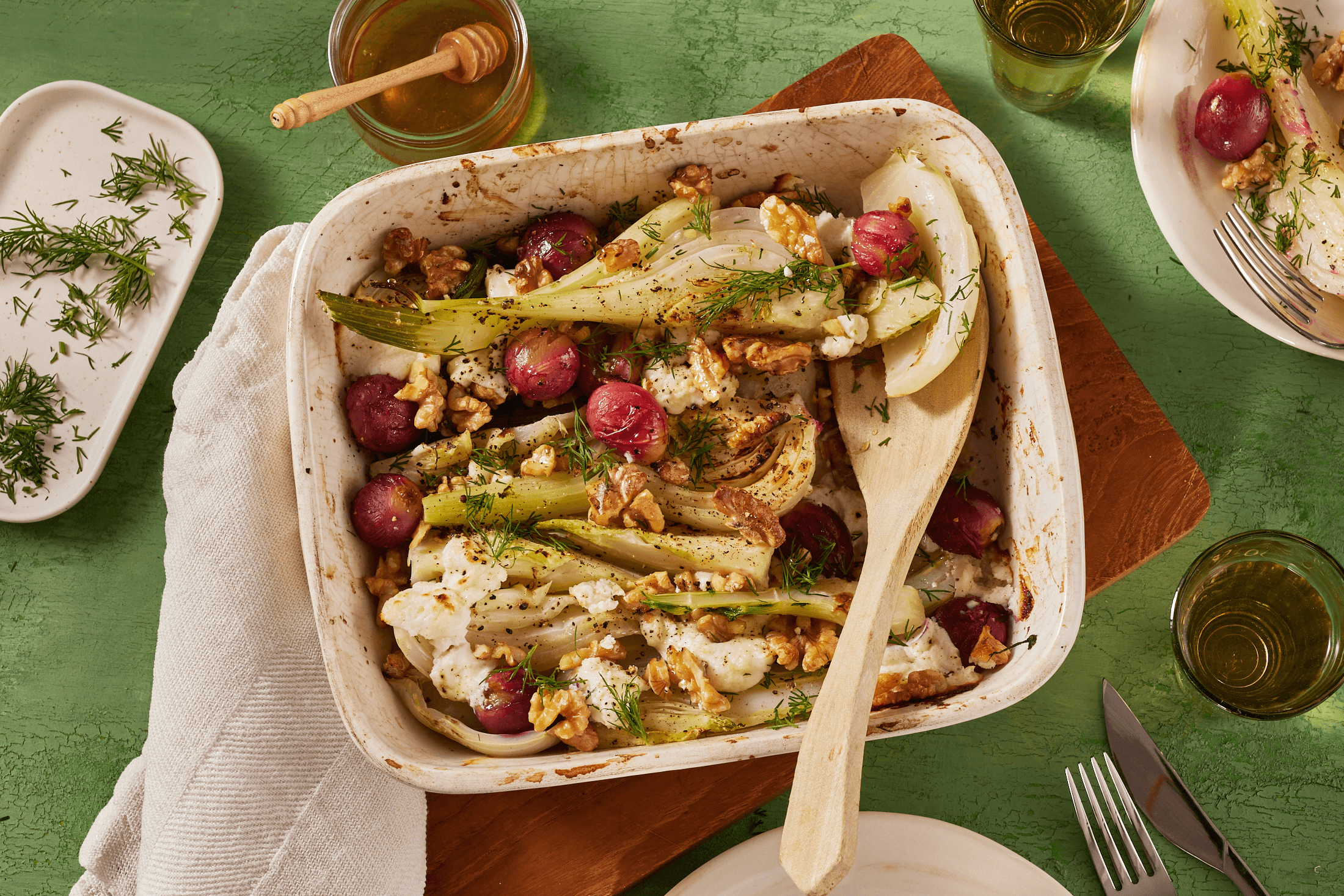 Gebackener Fenchel mit Ziegenkäse-Walnuss-Haube Rezept - REWE.de