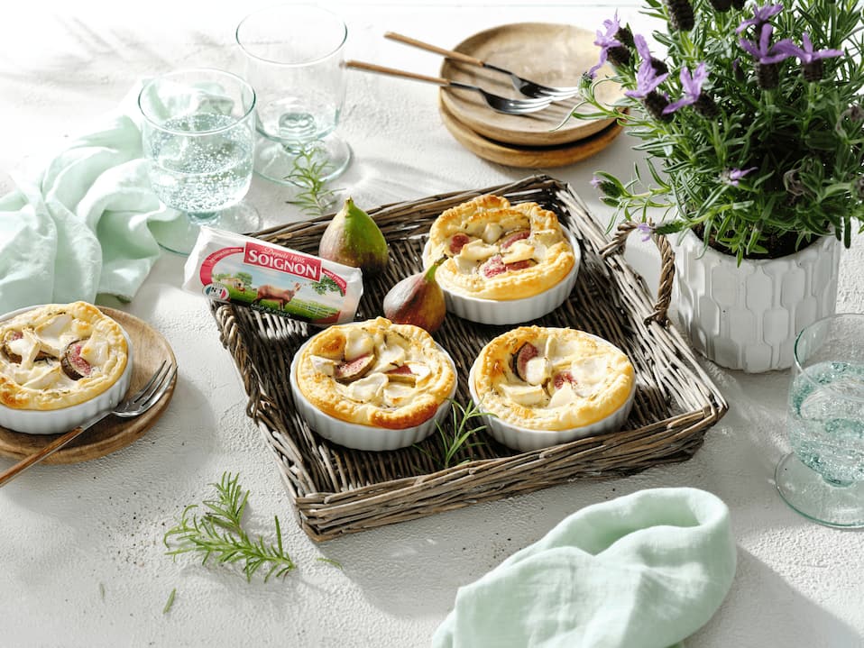 Kleine Quiches mit Feigen & Ziegenkäse