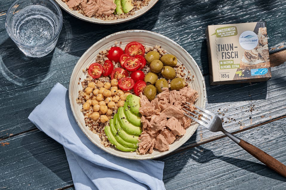 Kichererbsen-Thunfisch-Bowl